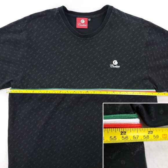 Cookies Berner Presidio Shirt All Over Pattern Striped Piping Men's 2XL - Picture 10 of 12